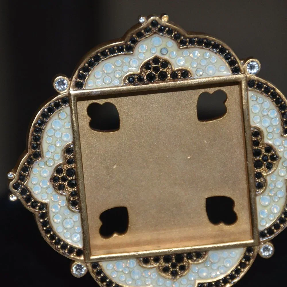 RARE RETIRED JAY STRONGWATER WARNER BLACK PAVE DIAMOND LACE CRYSTAL ENAMEL FRAME